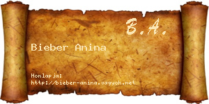 Bieber Anina névjegykártya